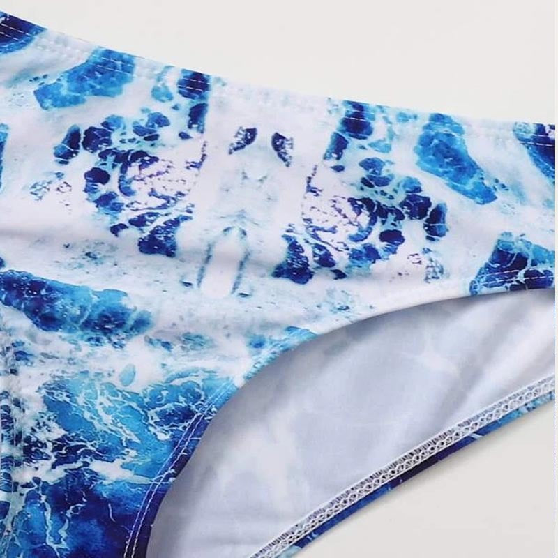 Women's sport bikini with asymmetric cut and trendy water motif Mune Fashion
