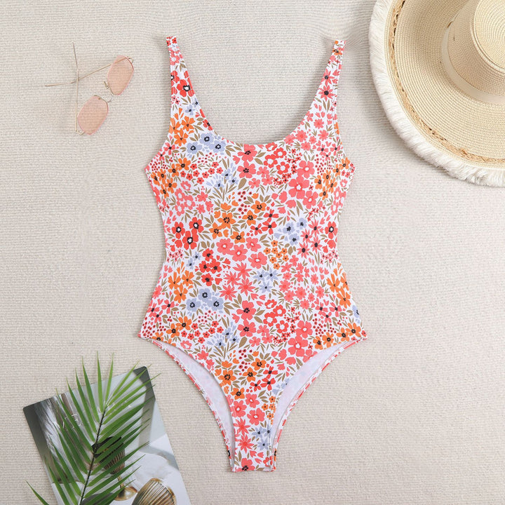 Ladies One-Piece Swimsuit with Floral Pattern Mune Fashion