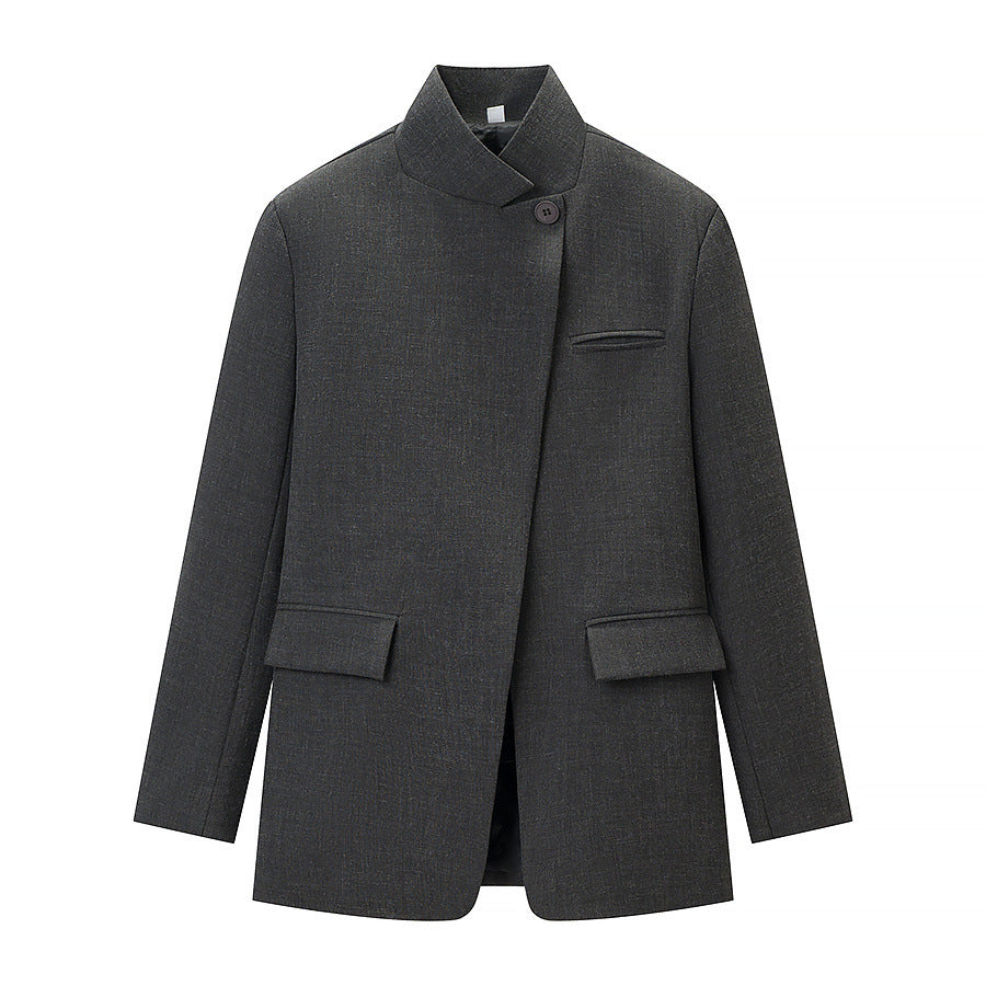 Men's short coat with stand-up collar, concealed button placket and flap pockets Mune Fashion
