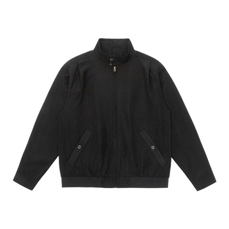 Men's Lightweight Blouson Jacket in Bomber Style with Stand-Up Collar and Concealed Zipper Mune Fashion