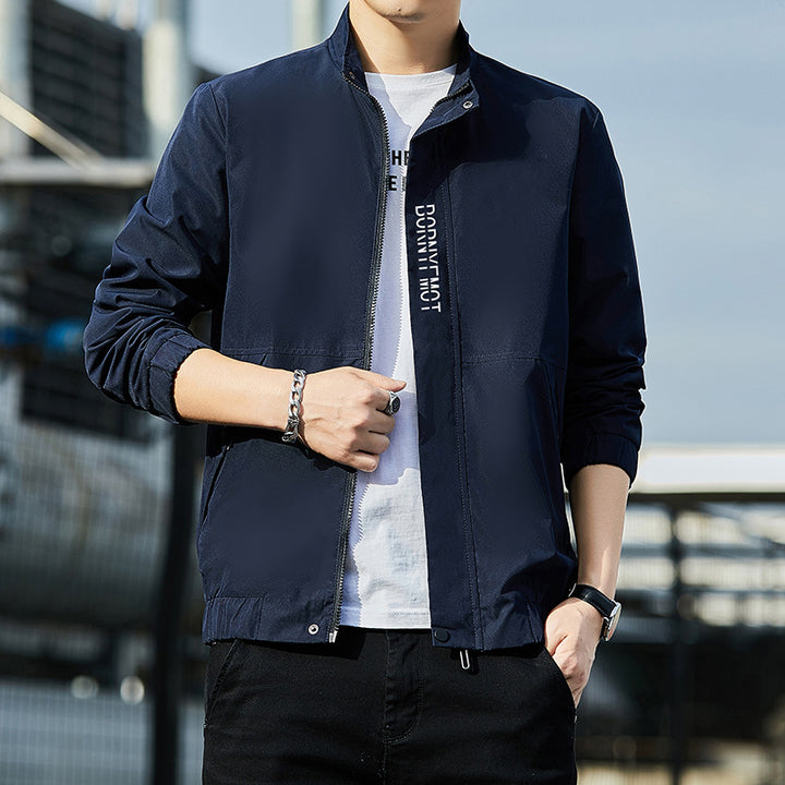 Men's Lightweight Urban Tech Blouson with Nanocoating, Stand Collar and Concealed Zipper Pockets Mune Fashion