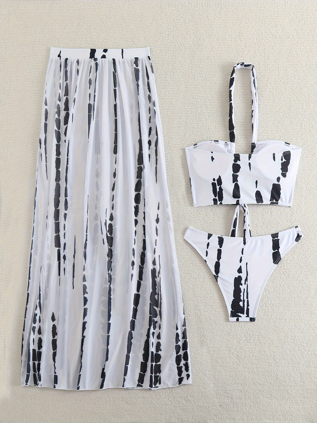 Women's bikini set with elegant wrap skirt and trendy triangle top Mune Fashion