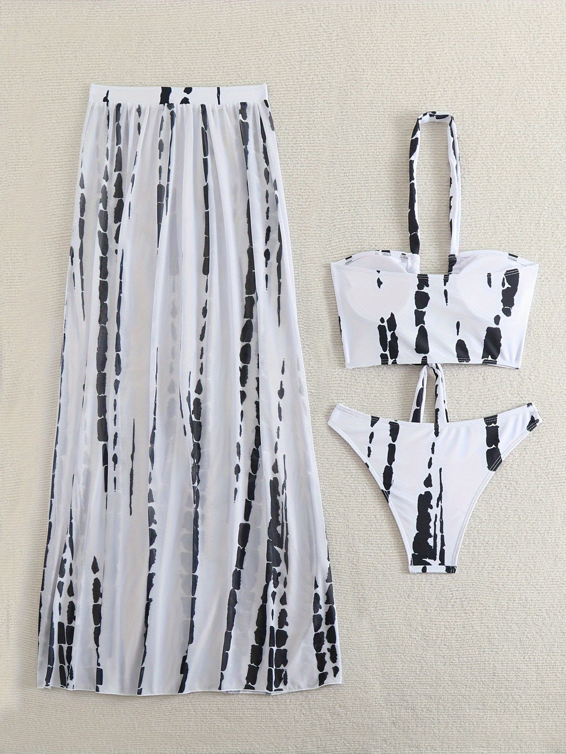 Women's bikini set with elegant wrap skirt and trendy triangle top Mune Fashion