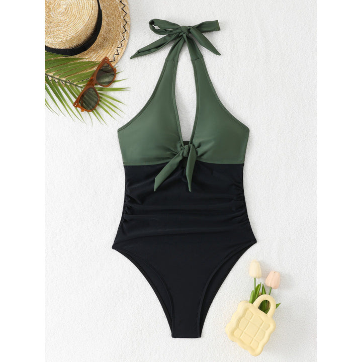 Women's High-Waisted Swimsuit with Sophisticated Knot Design Mune Fashion