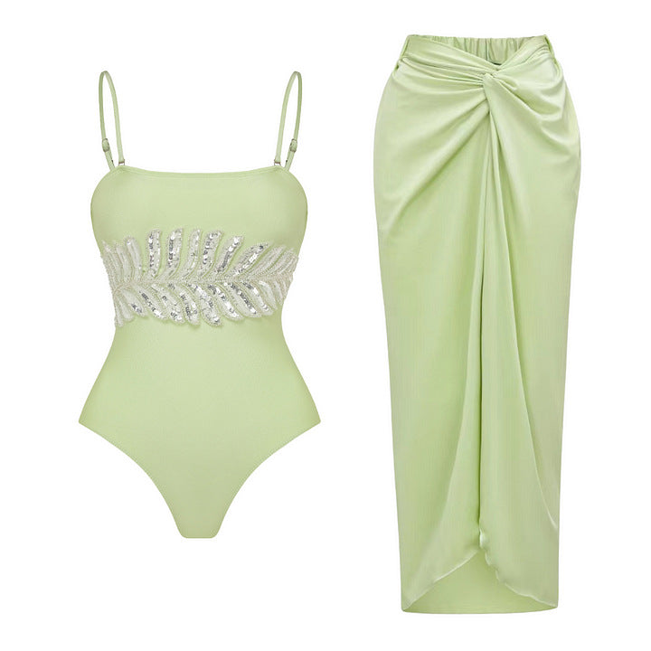 Ladies luxurious one-piece swimsuit with exquisite glitter applications Mune Fashion