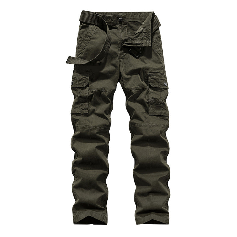 Men's Multifunctional Canvas Cargo Pants with Knee Pleats and Multiple Pockets Mune Fashion