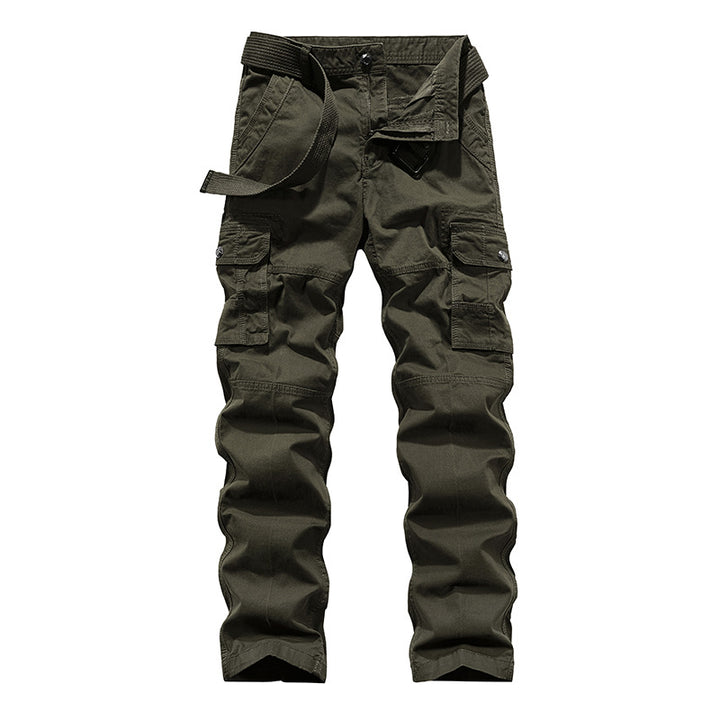 Men's Multifunctional Canvas Cargo Pants with Knee Pleats and Multiple Pockets Mune Fashion