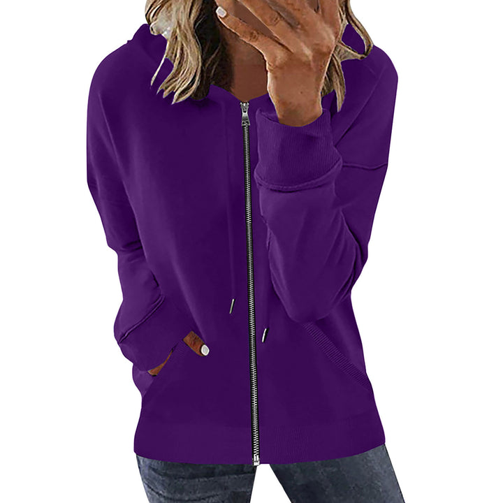 Women's hooded jacket with full zipper, kangaroo pockets and elastic cuffs Mune Fashion