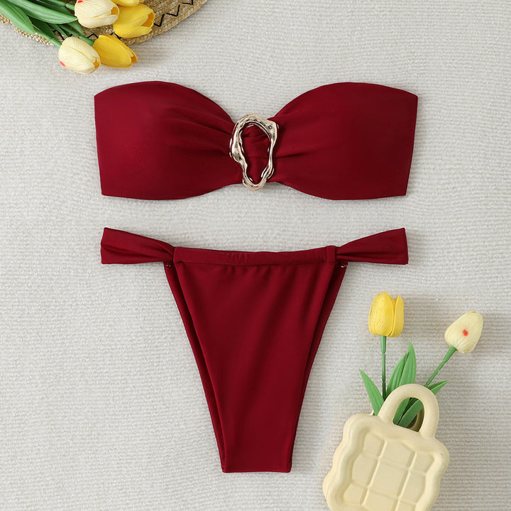 Women's bandeau bikini with elegant ring detail by Mune Fashion
