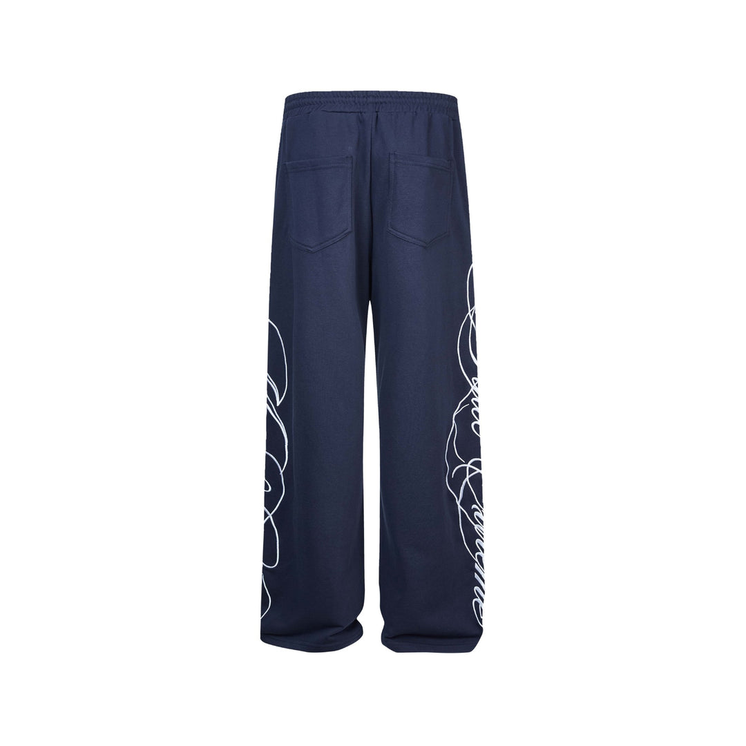 Women's Soft Lounge Pants with Wide Leg, Elastic Waistband and Statement Print Mune Fashion