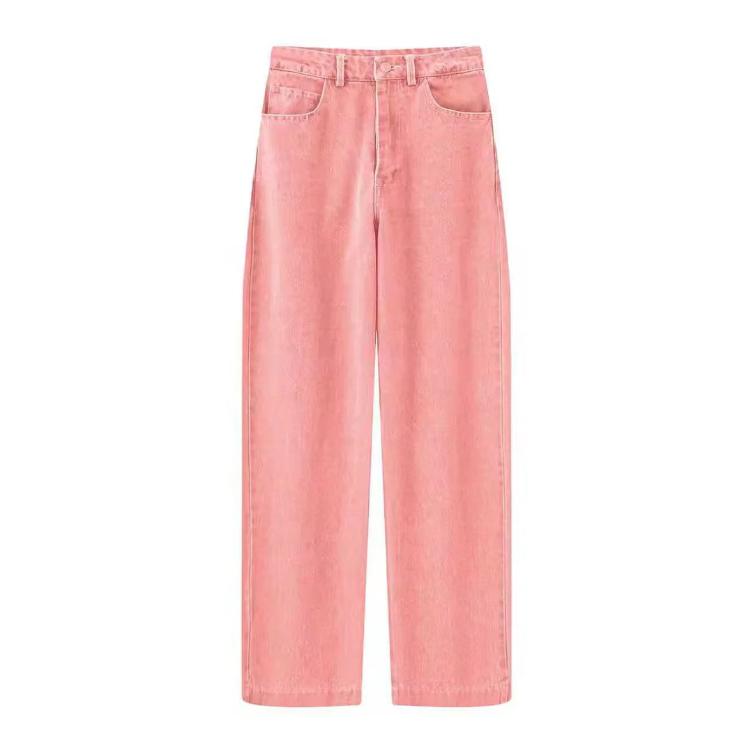 Women’s high-waisted wide jeans with straight leg and classic pocket design Mune Fashion