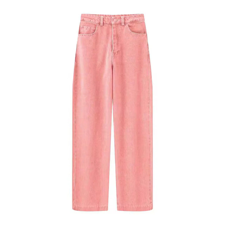 Women’s high-waisted wide jeans with straight leg and classic pocket design Mune Fashion