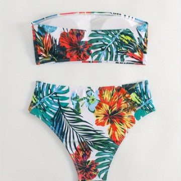 Women’s bandeau bikini set with tropical floral design Mune Fashion