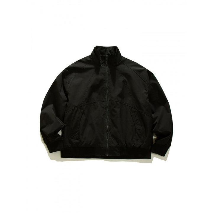 Men's Lightweight Boxy Training Jacket with Stand-Up Collar, Raglan Sleeves and Ribbed Hem Mune Fashion
