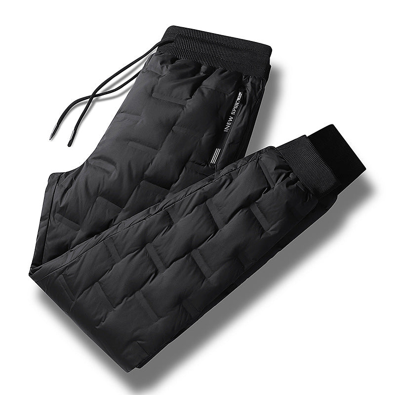 Men's Padded Thermal Pants with Quilting, Elastic Waistband and Zipper Pockets Mune Fashion