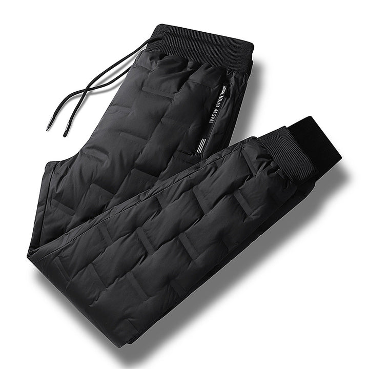 Men's Padded Thermal Pants with Quilting, Elastic Waistband and Zipper Pockets Mune Fashion
