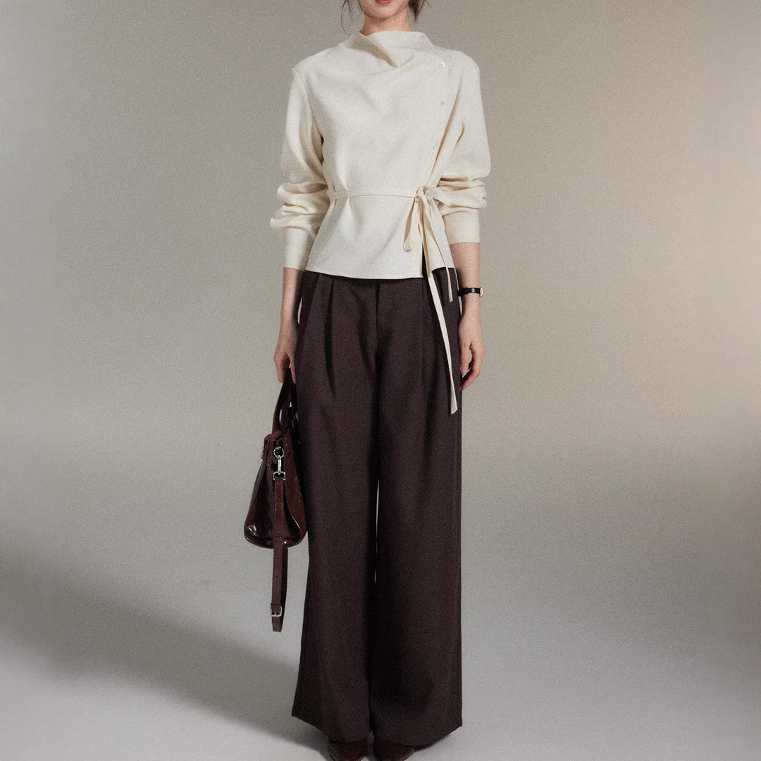 Women's Fashion Blouse with Wrap Neckline Mune Fashion
