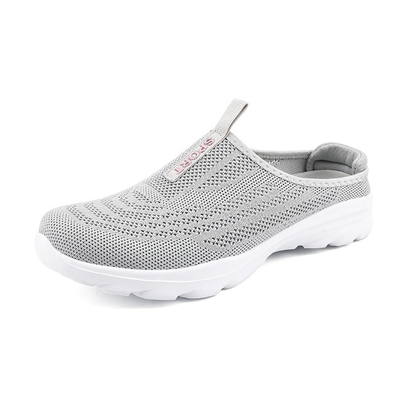 Ladies knitted mule sneakers with open heel collar, elastic entry and padded sole Mune Fashion