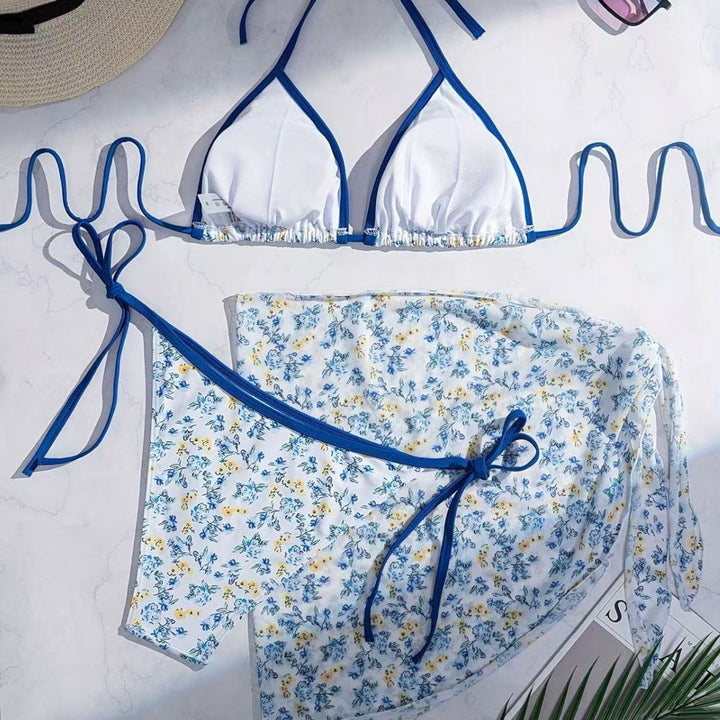 Women's Triangle Bikini with Feminine Wrap Skirt Design Mune Fashion