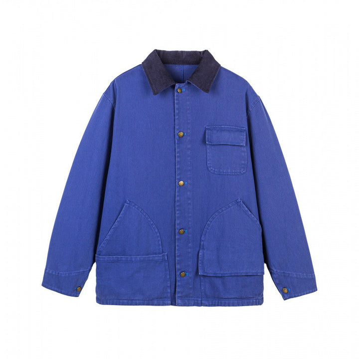 Men's Robust Chore Jacket in Workwear Style with Cord Collar and Large Applied Pockets Mune Fashion