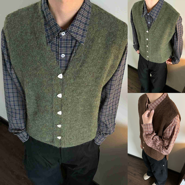 Men's Fashion Knit Vest with V-Neck Mune Fashion