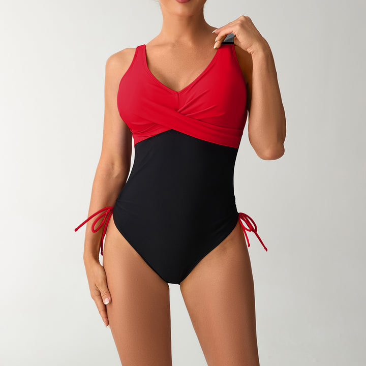 Women's One-Piece Swimsuit with Integrated Wrap Design Mune Fashion