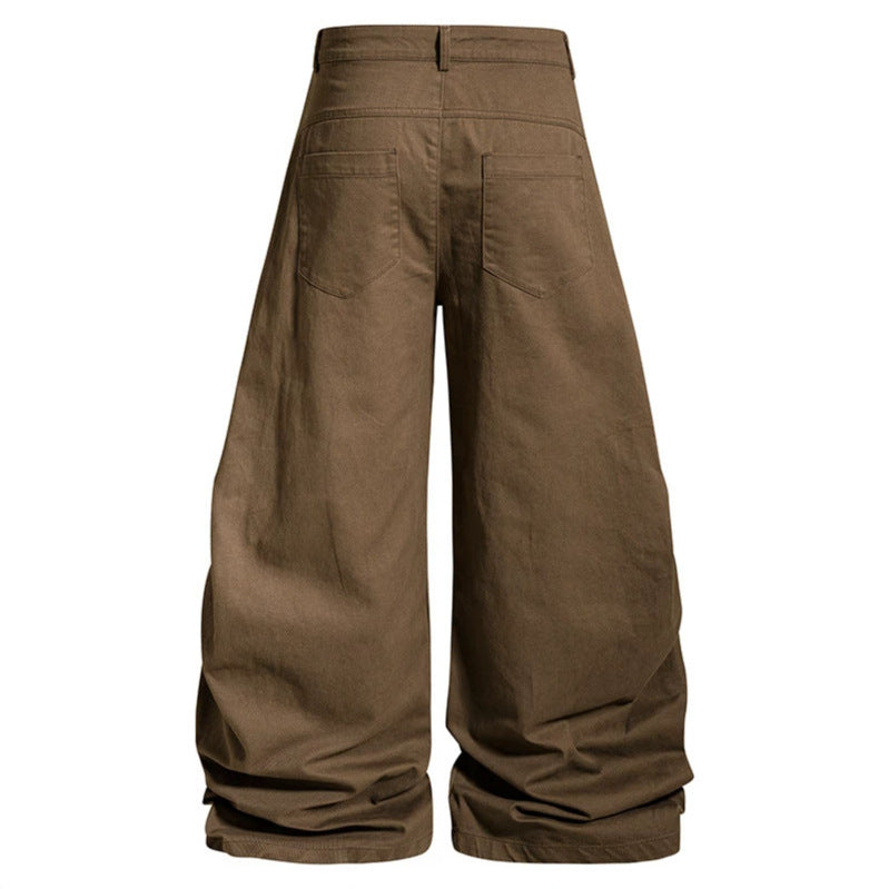 Women's Loose Balloon Cargo Pants with Draping and Metal Closure Details Mune Fashion