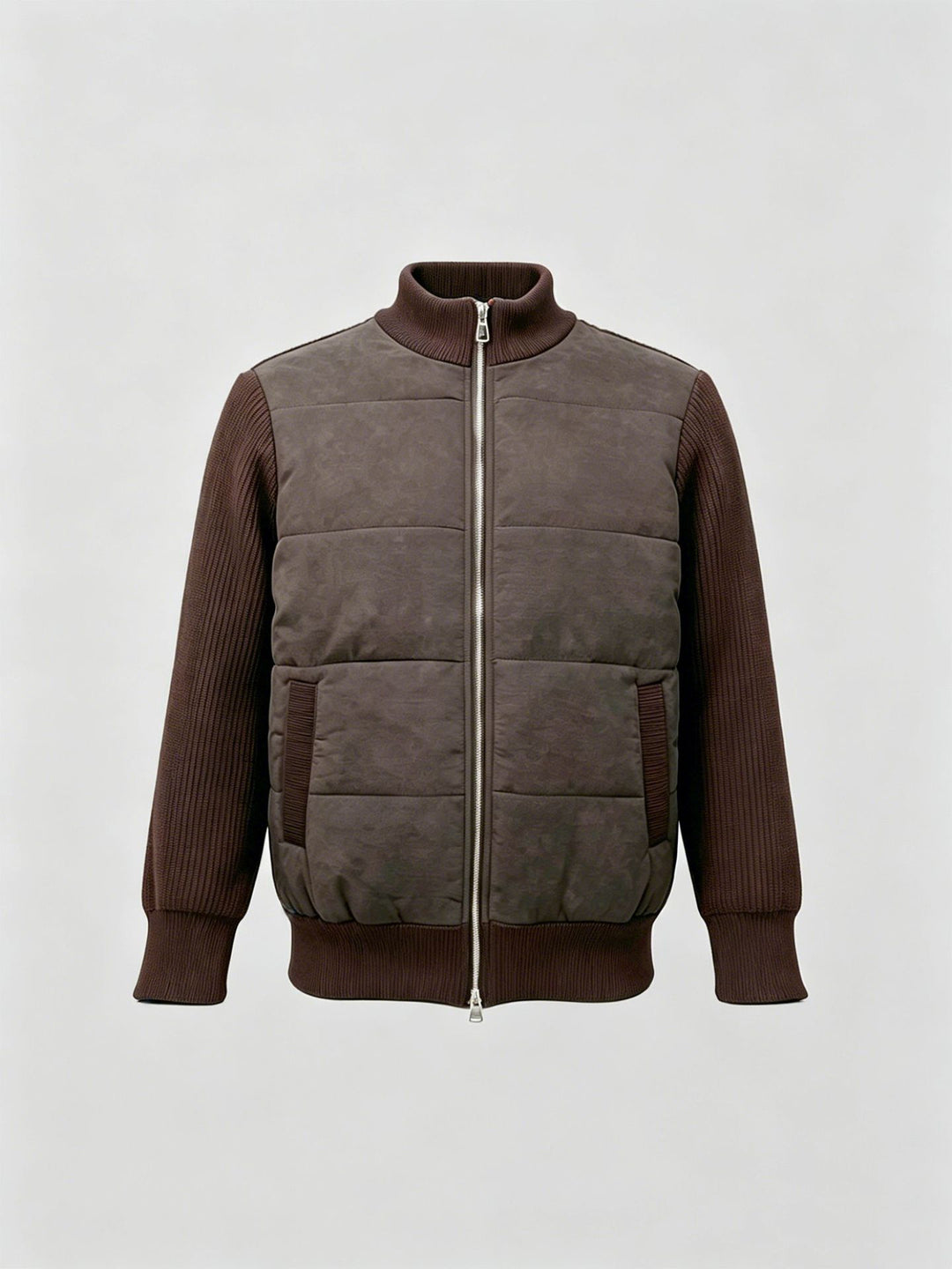 Men's sporty quilted jacket with high collar