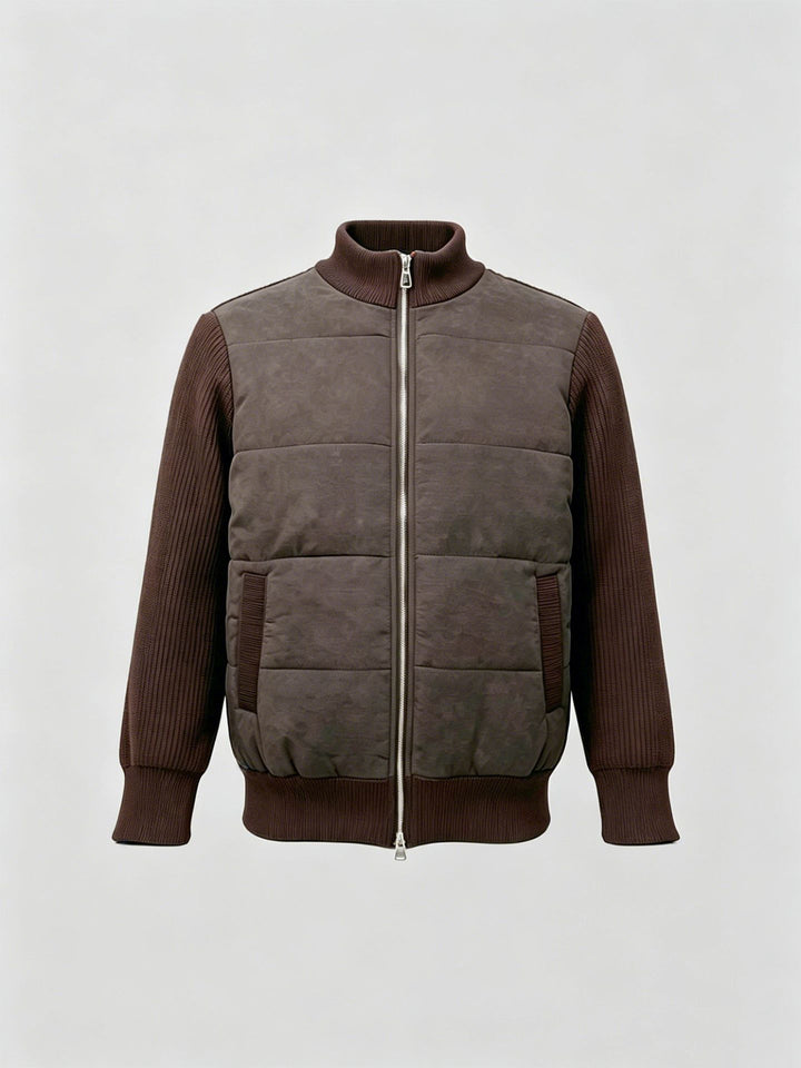 Men's sporty quilted jacket with high collar