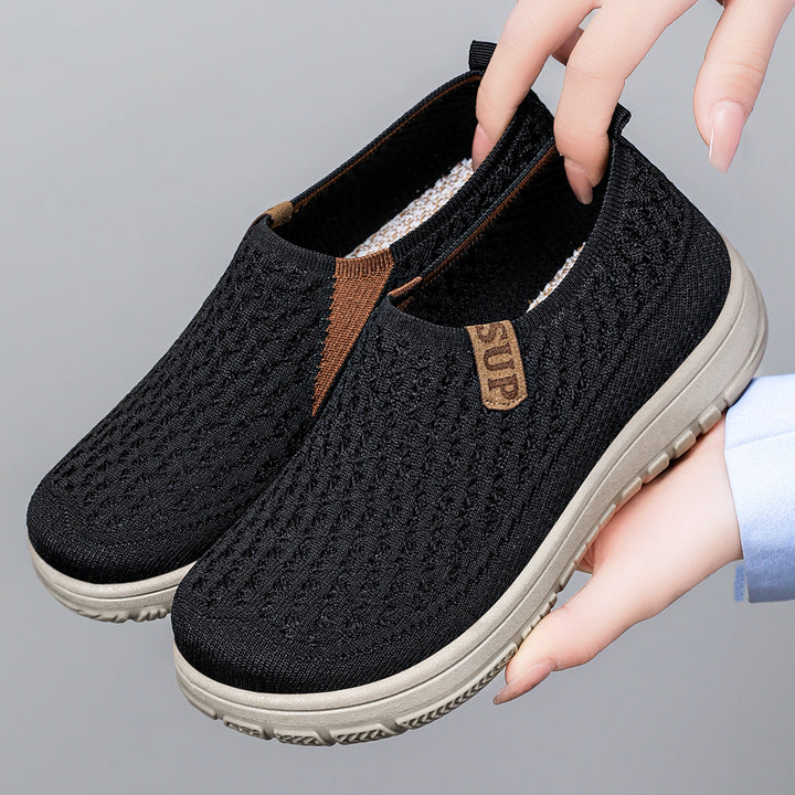 Women’s knitted slip-on comfort sneakers with elastic entry, breathable 3D knit, and cushioned EVA sole Mune Fashion