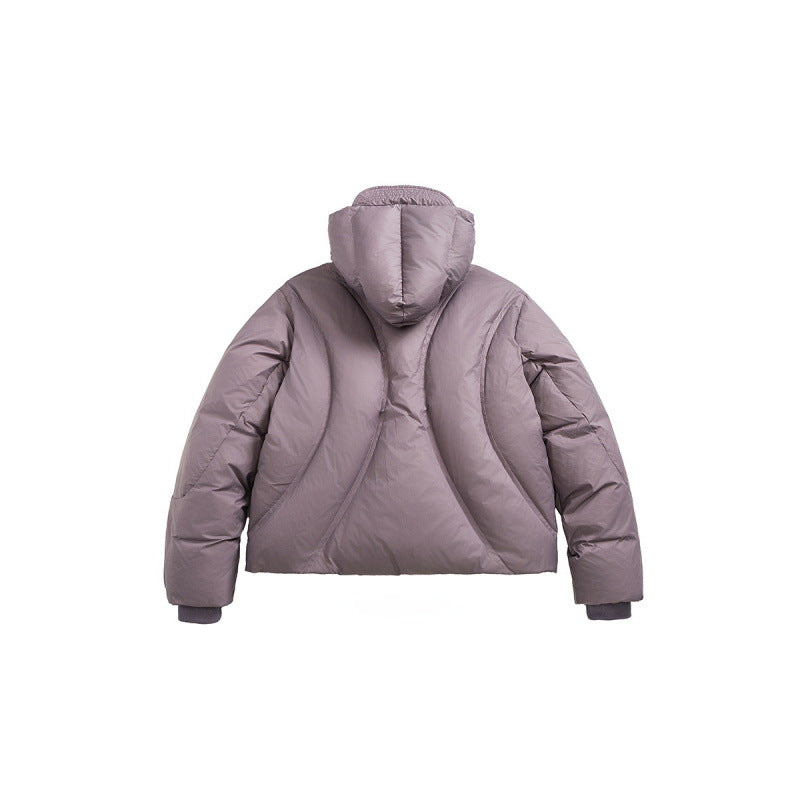 Unisex Short padded puffer jacket with high closing collar, voluminous hood and zippered pockets Mune Fashion