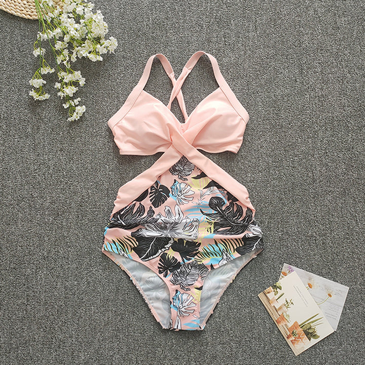 Women's One-Piece Swimsuit with Crossed Design Mune Fashion