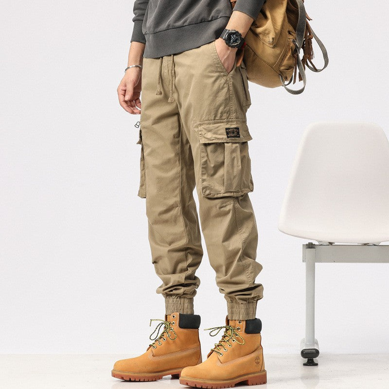 Herren Cargo-Joggerhose aus Baumwollmix mit Elastischem Tunnelzugbund und Multifach‑Taschen Mune Fashion