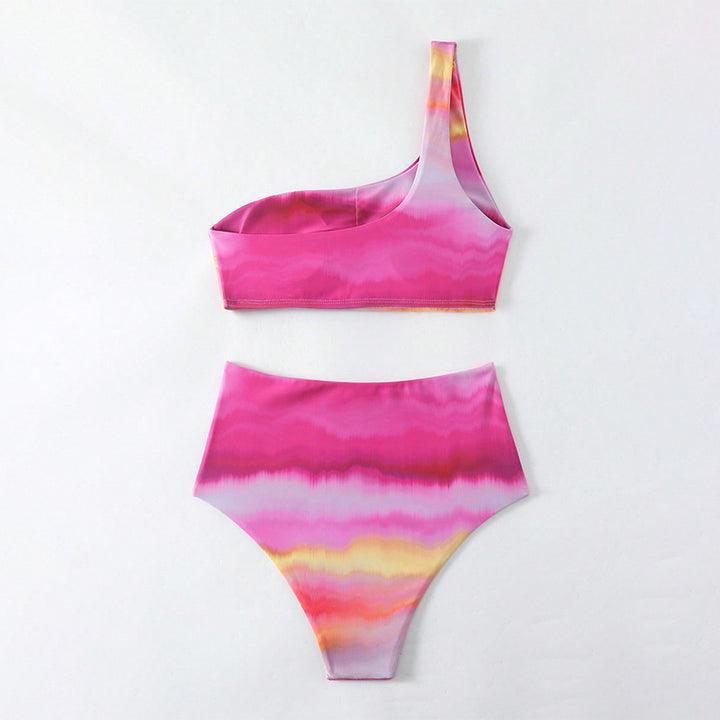 Women's High-Cut Bikini Set with Asymmetrical Top Mune Fashion