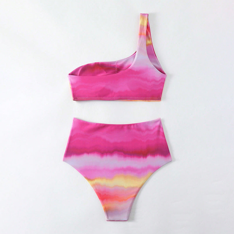 Women's High-Cut Bikini Set with Asymmetrical Top Mune Fashion