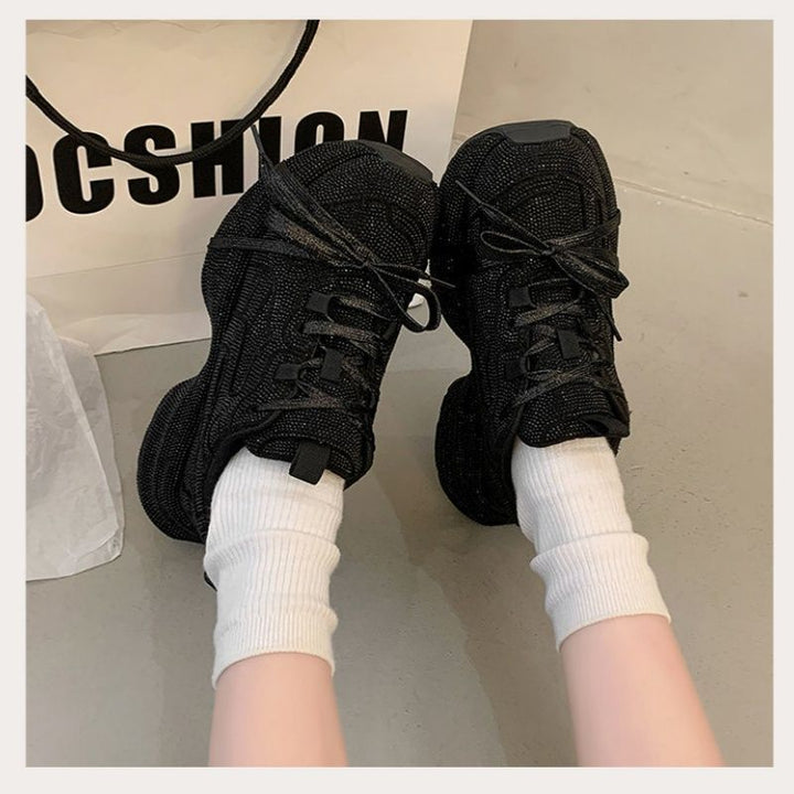 Damen Chunky-Plateau-Sneakers mit atmungsaktivem Mesh und sculpted Profil Mune Fashion