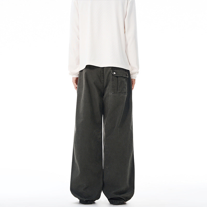 Men's Wide Panel Baggy Trousers made of Cotton Twill with Knee Inserts Mune Fashion