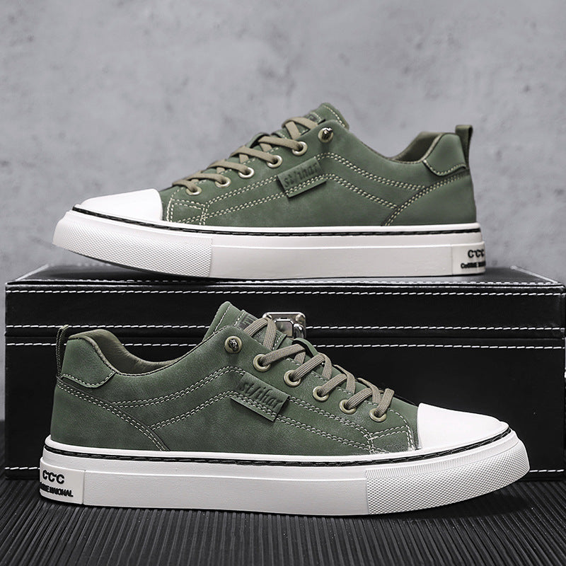 Men's classic low-top sneakers in canvas look with reinforced toe cap and padded comfort insole Mune Fashion