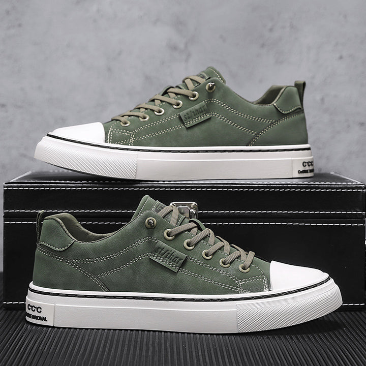 Men's classic low-top sneakers in canvas look with reinforced toe cap and padded comfort insole Mune Fashion
