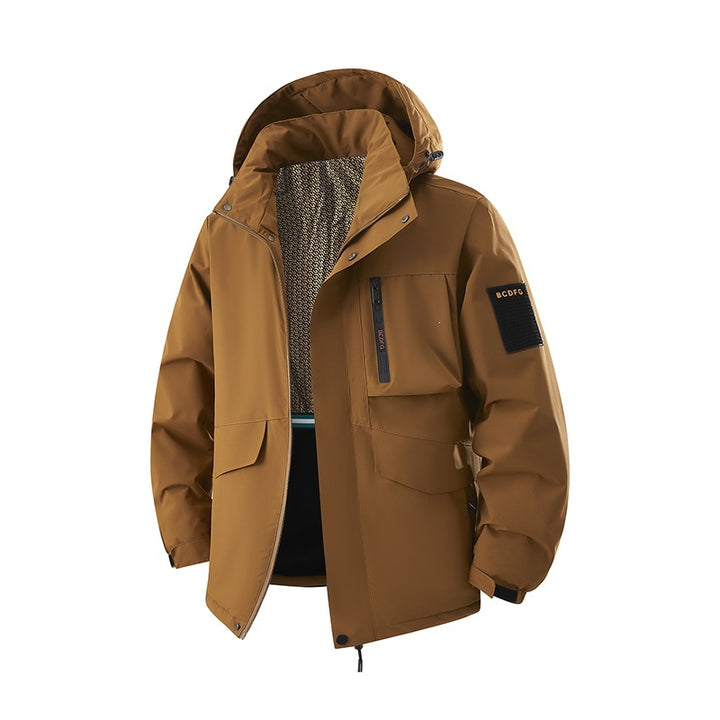 Men's Waterproof Outdoor Multifunction Jacket with Hood & Fleece Lining Mune Fashion