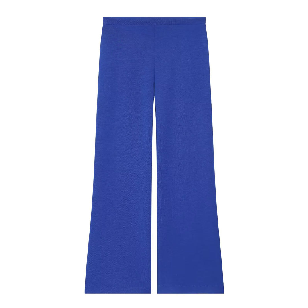 Women's Wide High-Waist Jersey Pants with Drawstring and Wide Leg Drune