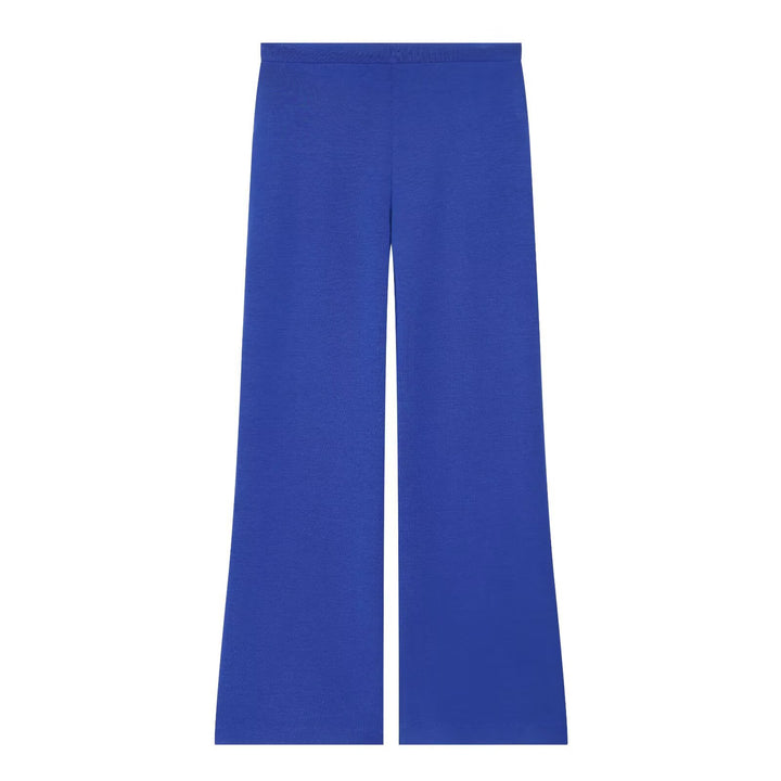 Women's Wide High-Waist Jersey Pants with Drawstring and Wide Leg Drune
