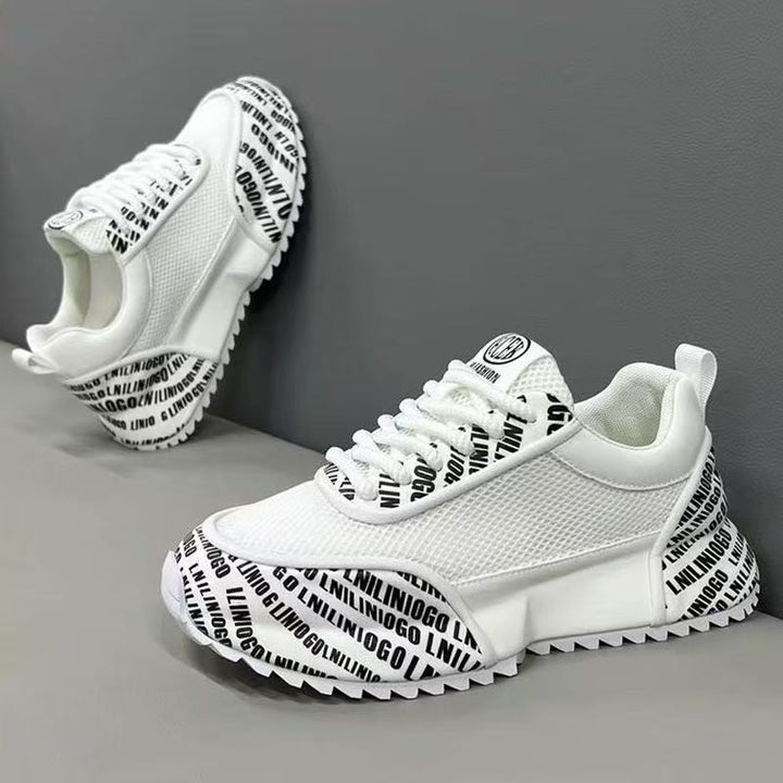 Ladies Athletic Sneakers with Striking Logo Mune Fashion