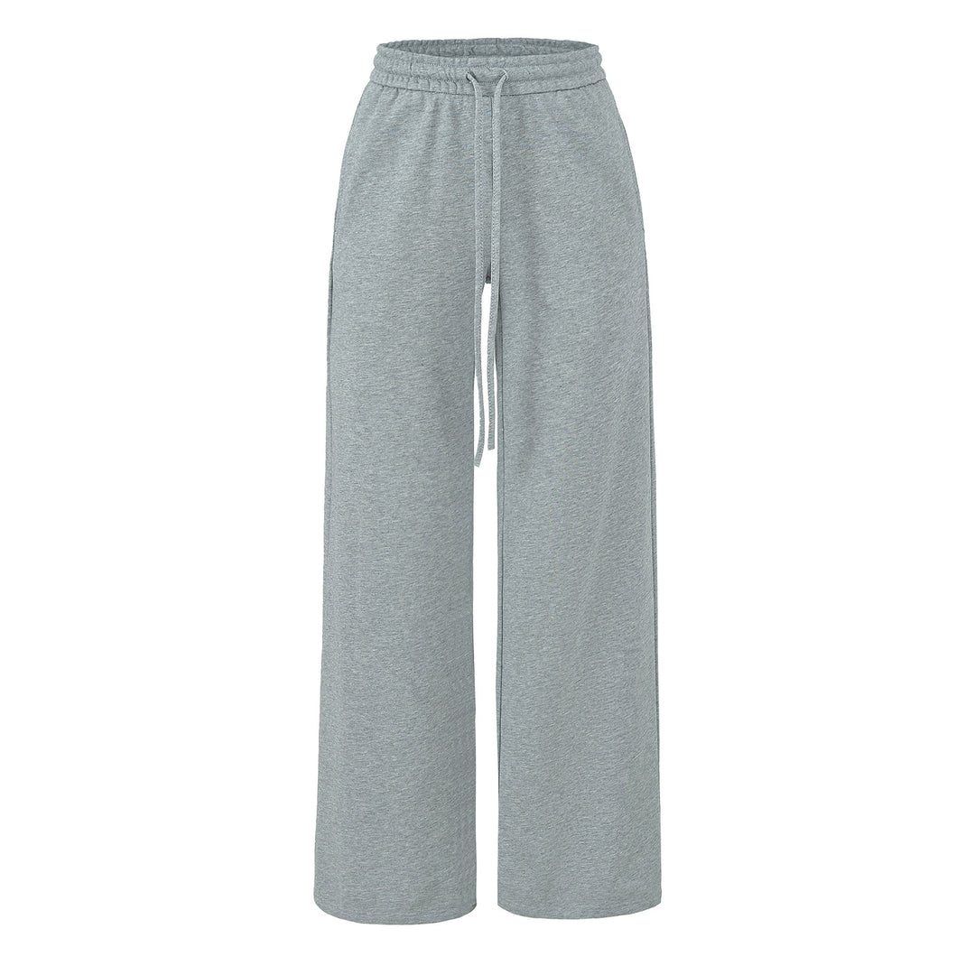Women's Wide Lounge Pants with High Elastic Waistband and Drawstring Mune Fashion