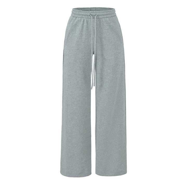 Women's Wide Lounge Pants with High Elastic Waistband and Drawstring Mune Fashion