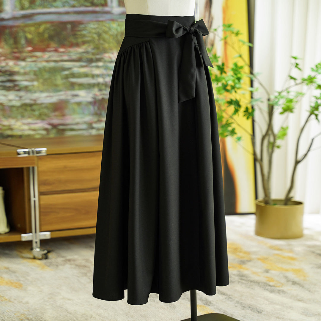 Women's Elegant Maxi Skirt with Waist Belt Mune Fashion