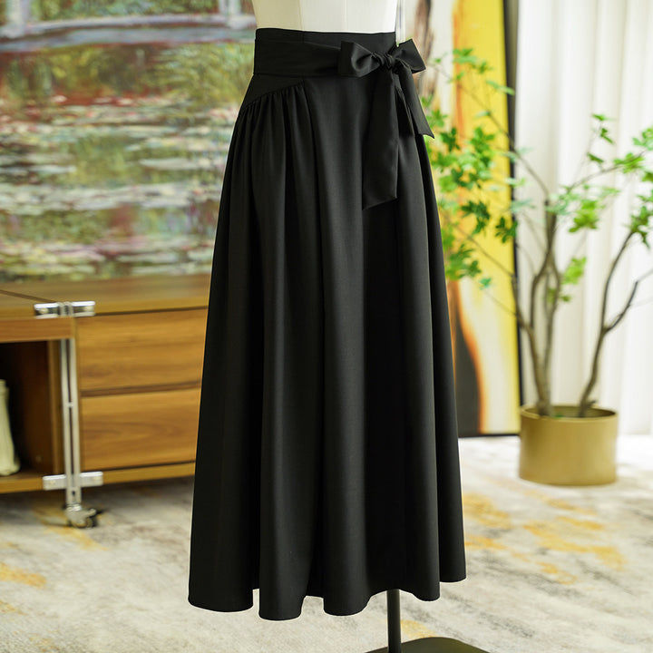 Women's Elegant Maxi Skirt with Waist Belt Mune Fashion