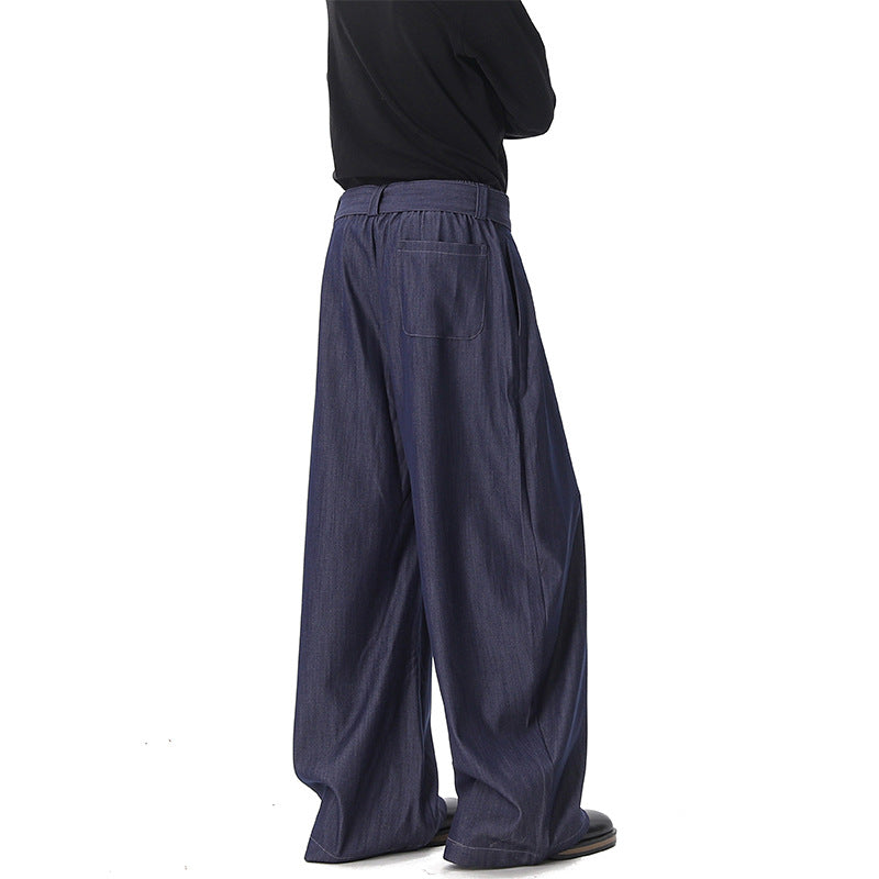 Women Wide Paperbag Pants with High Waist, Pleats and Waist Belt Mune Fashion