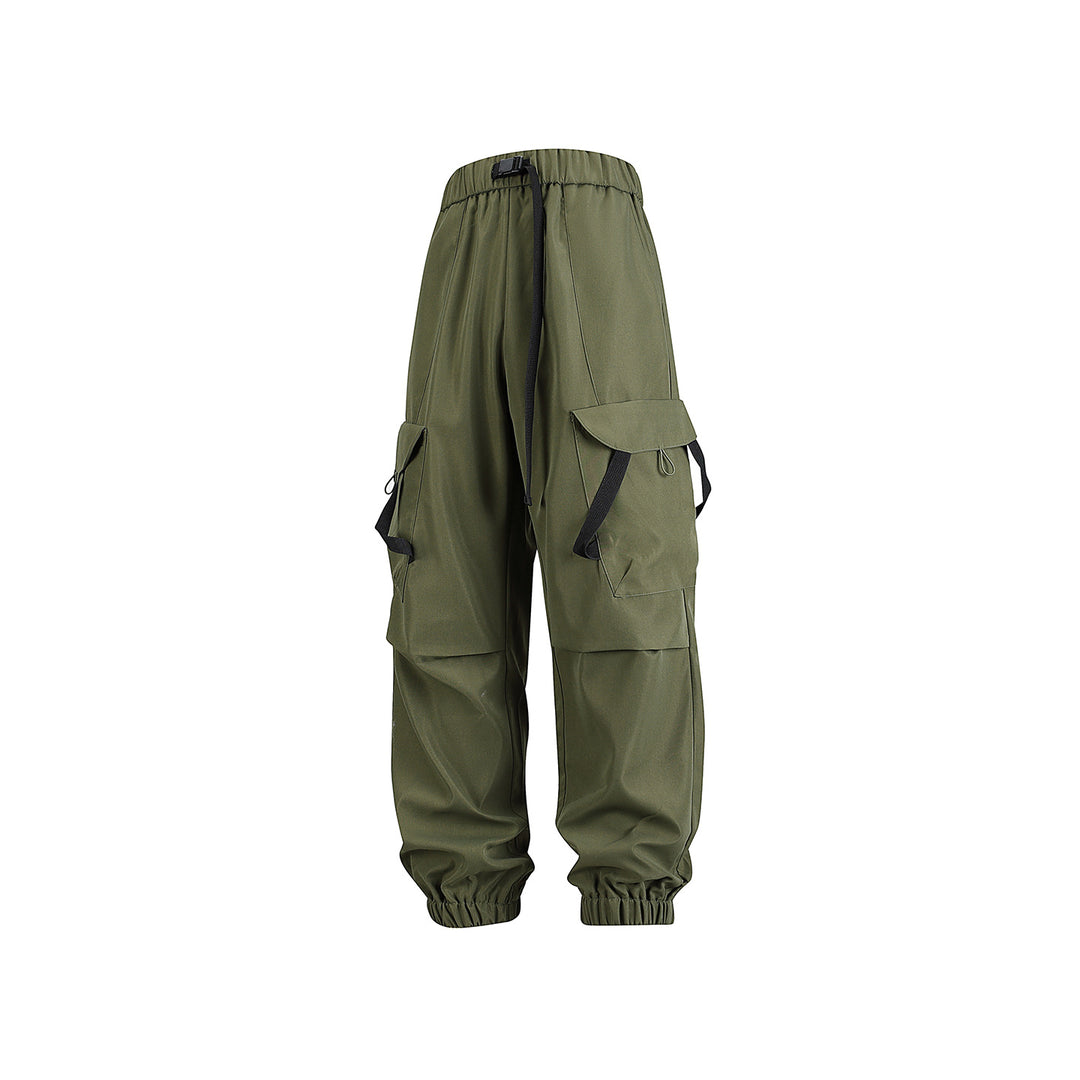 Men's utility cargo jogger pants with elastic waistband, flap pockets and adjustable straps Drune