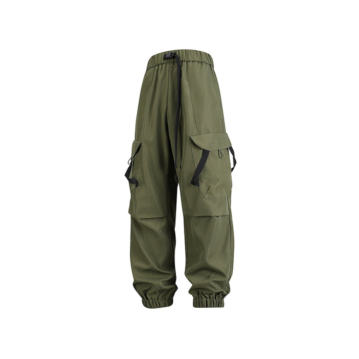 Men's utility cargo jogger pants with elastic waistband, flap pockets and adjustable straps Drune